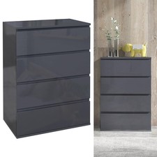 Kommode 4 Hochglanz Grau