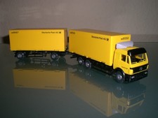 Wiking Mercedes-Benz MB SK Wechselkoffer Lastzug Deutsche Post AG  PMS SOMO OVP