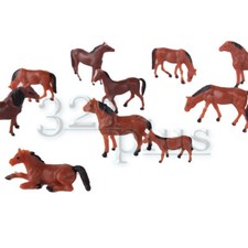 20 Stk. Pferde H0 1:87 Bauernhof Zubehör Farm Tiere Bemalt Spur H0 Figuren 1zu87