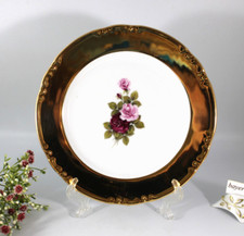 Bavaria Porzellan Kuchenteller Frühstücksteller 19 cm 24 Karat Gold, Rosen Dekor