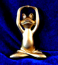 1 x Yoga  FROSCH  Meditation Skulptur 10cm  Robust  Wetterfest