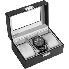 Uhrenbox 3 Fächer Glasdeckel