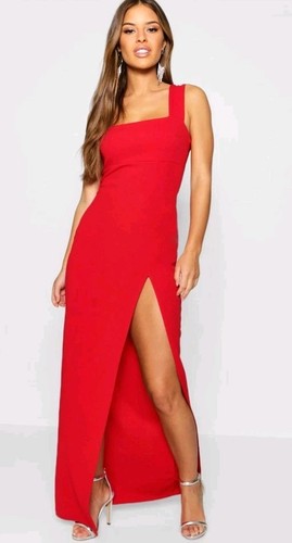 Boohoo maxikleid mit eckigem - maxikleid,