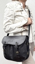 MULBERRY "Trout Satchel" Black Natural Leather Messenger Bag mittelgroß 32cm