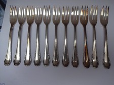 BSF - Platura/Linda - 12 Kuchengabeln - 90er Silberauflage, 18 - Länge 15,5 cm