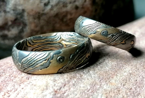 Trauringe mokume gane gold 900 - trauringe,