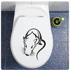 Ratte Maus WC Deckel Aufkleber Wandtattoo Gothic Klo Bad Badezimmer TDA012