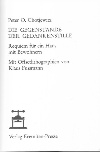 Peter chotjewitz die - o.,