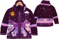 Kinder Strickjacke brombeer