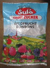 90er J. 75g-Tüte "SULA - Wildfrucht Bonbons" 01-1997, noch gefüllt ungeöffnet