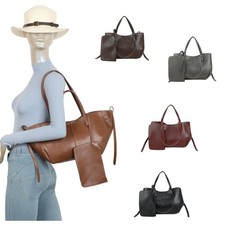 Boutique mittelgroße Beuteltasche Damen Kunstleder Schulter Pendler Handtasche mit Handtasche