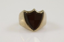 Herrenring Adelsring 8K/333er Gold mit satinierter Platte 19.Jhd  (BX2274)