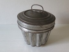 Puddingform mit Deckel Vintage Antik Wasserbad Guggelhupf Kuchenform