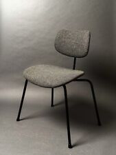SE68 Egon Eiermann Stuhl Gepolstert in grau Schwarzes Gestell