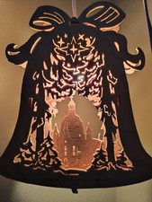 2 Stück - Fensterbild Holz, beleuchtet, echte Handarbeit