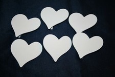 6 x weiß Holz Herz Herzclip