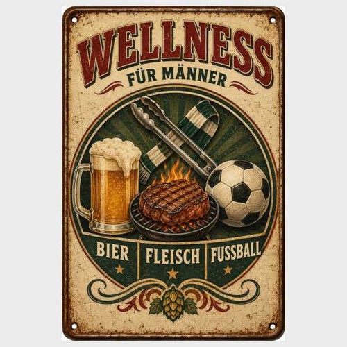 Blechschild wellness für - blechschild,