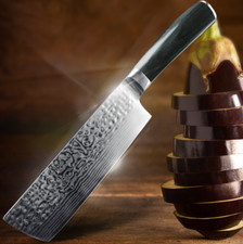 7 Zoll Cevlar Damascus Style Messer, Nakiri Küchenmesser Damastmesser Holzgriff