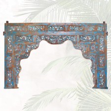 antike Bettverzierung aus Holz Verzierung Deko Bett orientalisch Türbogen