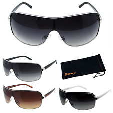 Rennec ® Sonnenbrille Pornobrille UV400 Flat Top Metall Fliegerbrille Clubwear G