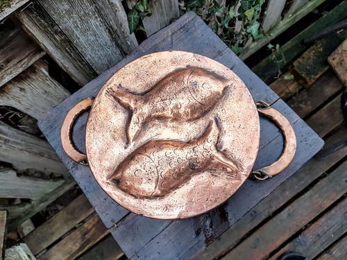 Antike kupfer fischpfanne - antike,