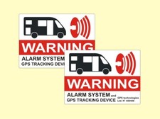 2 x ALARM GESICHERT Wohnmobil GPS-Aufkleber Warnschild Sticker Alarmanlage