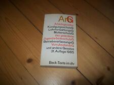 Arbeitsgesetze ArbG 31. Aufl. 1985, Beck-Texte im dtv