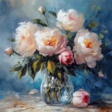 Schöner Strauß Pfingstrosen