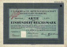C. F. Asche AG Chiesi Gehag 1938 Hamburg Altona Kaban Schering 100 RM Apotheker