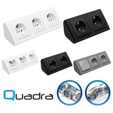 Ecksteckdose Steckdosenblock Aufbau-Montage-Steckdose 45° Verteilerdose Küche