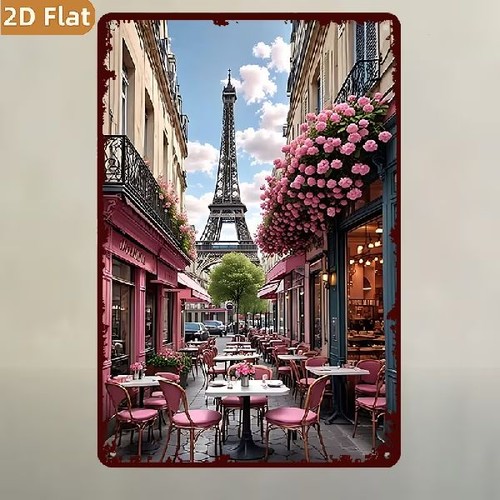 Blechschild paris eiffelturm - blechschild,