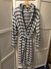 Schiesser Bademantel Grau Gestreift M