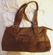 Damen Handtasche Tasche Umhängetasche, hellbraun Lederimitat Schultertasche neuw