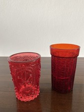 Teelichthalter * Windlicht * 2 Stück * Glas * rot * Advent * Weihnachten * X-MAS