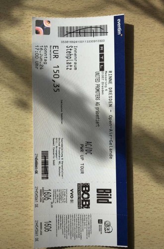 Acdc ticket dresden - dresden, 16.06.24