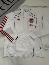 Original Adidas FC Bayern München Präsentations Traveljacke Gr.7 mit Werbung Top
