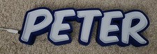 Namensschild PETER Leuchtend LED Licht  Ferngesteuert Blau Weiß
