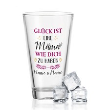 Leonardo Wasserglas mit UV-Druck "Glück ist eine Mama" mit Namen
