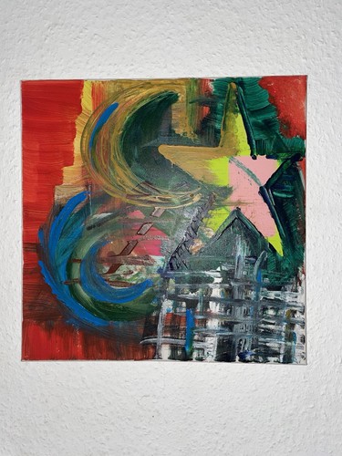 Handgemalt acryl gemälde - handgemalt,