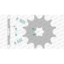 Stahl Ritzel für Kawasaki KDX