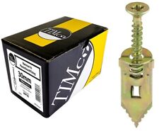 100x TIMCO HAMMER IN METALL GIPSKARTON HOHLRAUM WANDBEFESTIGUNGSSTECKER + SCHRAUBEN 4x30mm