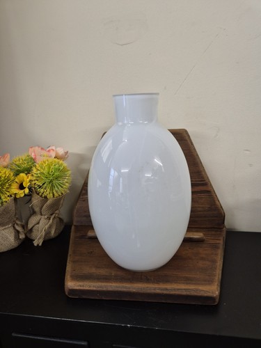 Schwere weiße glas vase - weiße,