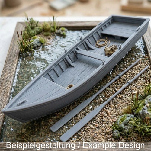 Ruderboot holzoptik resin - ruderboot,
