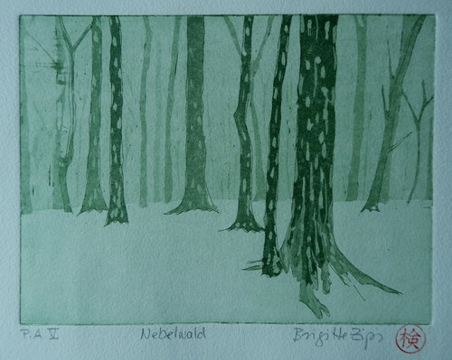 Nebelwald original aquatinta - original,