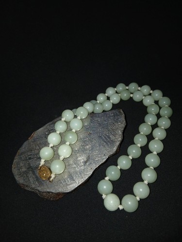 Dicke jade kette grün milchig - jade,