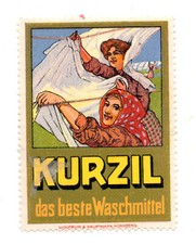 Werbemarke Vignette, Kurzil Waschmittel, Druckerei Wolfrum & Hauptmann Nürnberg