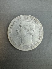Ein Thaler / Eine Feine Mark Ernst Herzog Sachsen Coburg Gotha 1848 Silber Münze