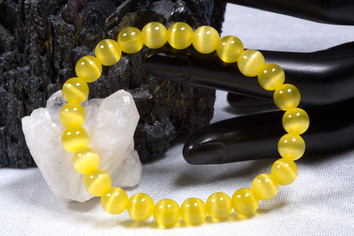 Glas armband katzenauge gelb - katzenauge,