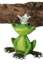 Formano Frosch Froschkönig ca. 9 cm hoch Kunststein Grasgrün handbemalt 772398