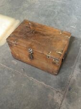 Retro Holz Große Aufbewahrungstruhe Verpackung Alt Hand Gefertigt Messing
